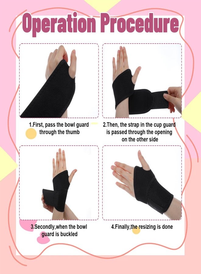 Quilax 4 PCS Kids Wrist Brace, Adjustable Wrist Brace for Sleeping, Adjustable Compression Straps for Different Sizes, Suitable for Sports and Sleep(Pink, Black) - Image 3
