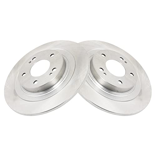 TRQ Rear Brake Rotors Set Solid Compatible with 2018-2022 Mitsubishi Eclipse Cross 2014-2020 Outlander Outlander PHEV 2013-2022 Outlander Sport - Image 1