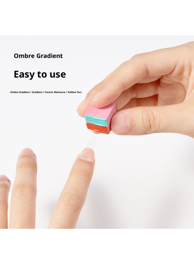 أدوات فن الأظافر ، الإسفنج التدرج كتلة التوفو ، يمكن خلطها مع الغراء بات ، تلطيخ الأظافر ، أحمر الخدود ، المربعات الصغيرة الملونة - Image 4