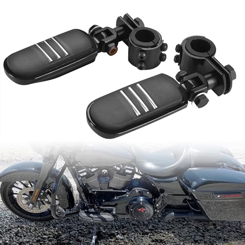 Motorcycle Highway Pegs Crash Bar Highway Foot Pegs Footrest For Harley Touring Electra Street Glide Road King Sportster Kawasaki 125mm 1 14 32mm 1 13 34mm Engine Guard Black 2