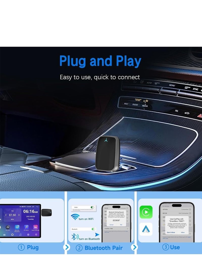 Arabest Wireless CarPlay Adapter & Android Auto 2 in 1, 2025 Plug and Play Convert Wired to Wireless Adapter for Apple CarPlay/Android Auto, Bluethooth Stable Low Latency for iOS 10+, Android 11+ USB C/A - Image 4