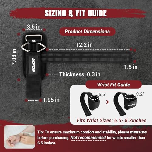 UOPON Weight Lifting Straps with Rings, 2 in 1 Wrist Straps for Weightlifting and Cable Machine with Double Triangle Rings and Non-slip Latex Thread, Lifting Cuffs for Home Gym Workout - Image 5