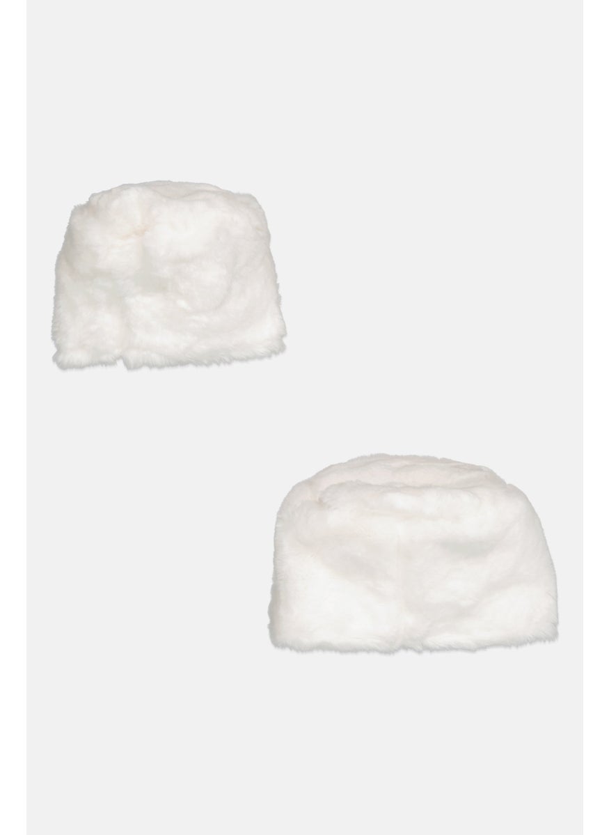 Hoff - 2 Piece Star Faux Fur Basket Set, White - Image 1