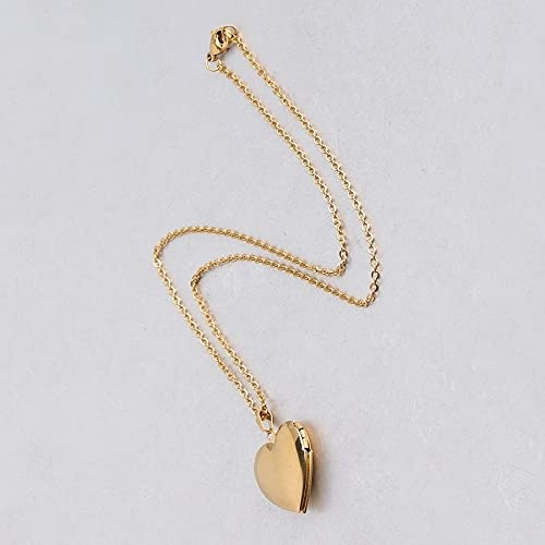 YALLNASL Gold Heart Locket Necklace for Women Adults with Picture Locket Pendant Photo Necklace Heart Locket Necklace that Holds Pictures Necklaces for Men Women Necklace Gift - Image 4