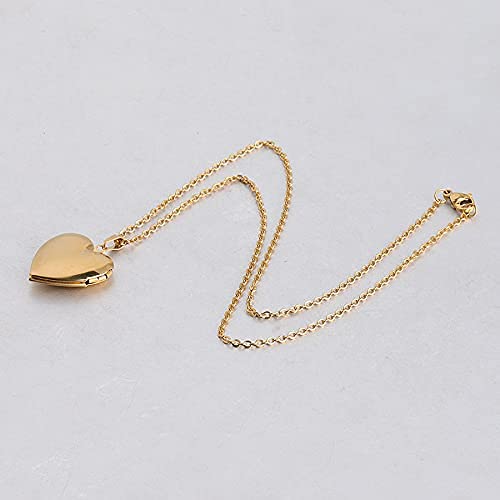 YALLNASL Gold Heart Locket Necklace for Women Adults with Picture Locket Pendant Photo Necklace Heart Locket Necklace that Holds Pictures Necklaces for Men Women Necklace Gift - Image 3