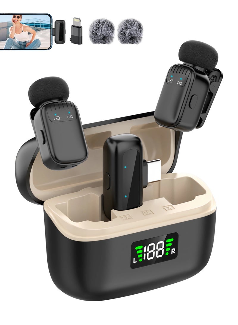 LUCKIER mini Wireless Lavalier Microphone for Android/Tablets/PC with USB C Plug,Noise Reduction,30H Battery Life with Charging Case,AI Voice Changer,Lapel Microphone Wireless for Video Recording Podcast - Image 1