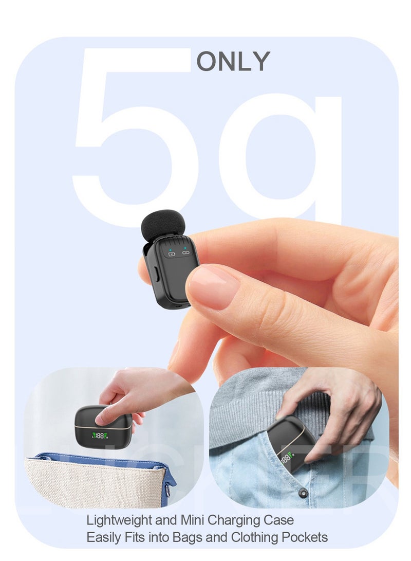 LUCKIER mini Wireless Lavalier Microphone for Android/Tablets/PC with USB C Plug,Noise Reduction,30H Battery Life with Charging Case,AI Voice Changer,Lapel Microphone Wireless for Video Recording Podcast - Image 3