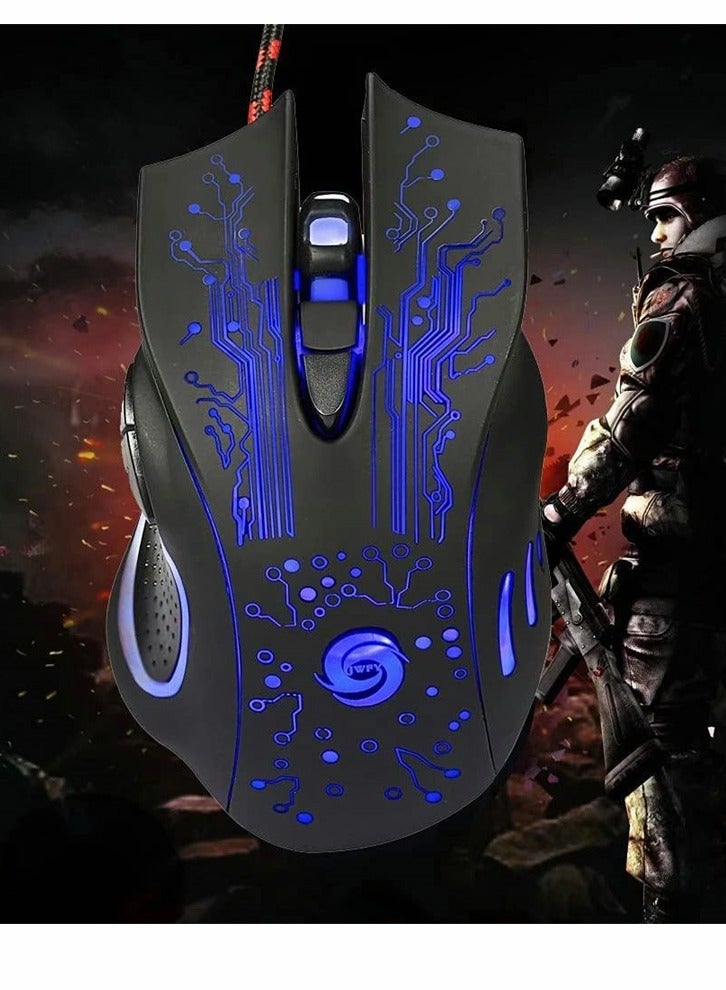 Gaming Mice, Computer Gaming Mouse Wired Manipulator Gaming Mouse Glare USB Wired Gaming Mouse Adjustable 7 ons LED Backlit Professional Gamer Mice Ergonomic, for PC Laptop (Black Seven Colors) - Image 3