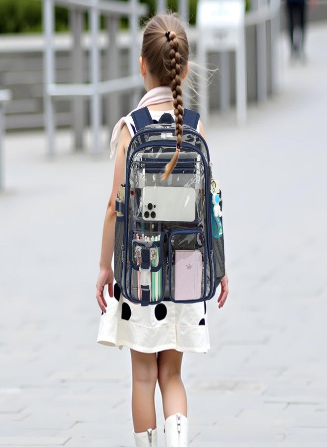 Kouxunt Clear Backpack Heavy Duty Transparent Backpacks Stadium Approved for School Work Sport Travel - Image 2