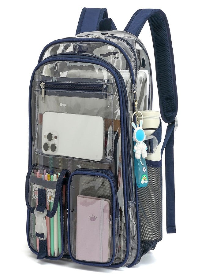 Kouxunt Clear Backpack Heavy Duty Transparent Backpacks Stadium Approved for School Work Sport Travel - Image 1