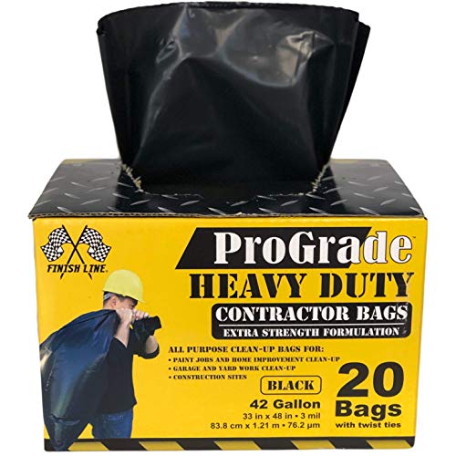 Reli. Reli Contractor Garbage Bags 42 Gallon 20 Trash Bags Heavy Duty Black Contractor - Image 2