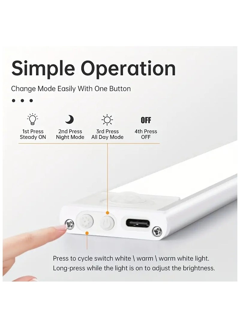 إسكدنيا 1 قطعة سطوع قابلة للشحن قابل للتعديل ثلاثة ألوان خفيفة مستشعر جسم الإنسان ضوء LED رفيع للغاية ذكي جسم الإنسان التعريفي 3 ألوان ضوء عداد الإضاءة المغناطيسي ذاتية اللصق ضوء الليل - Image 4