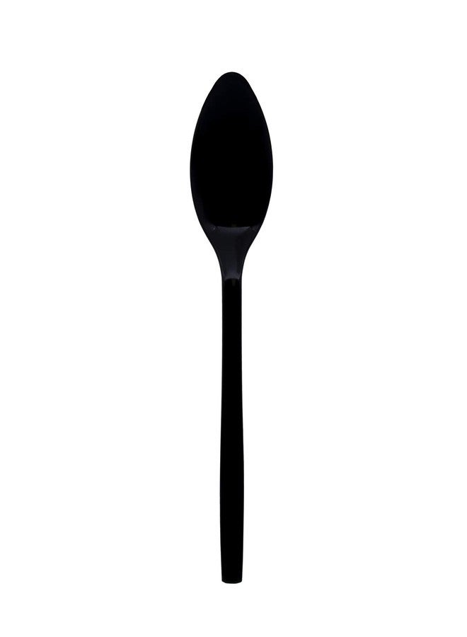 Party Essentials Hard Plastic 9" Serving Spoons, Black, 12 Count - Image 1