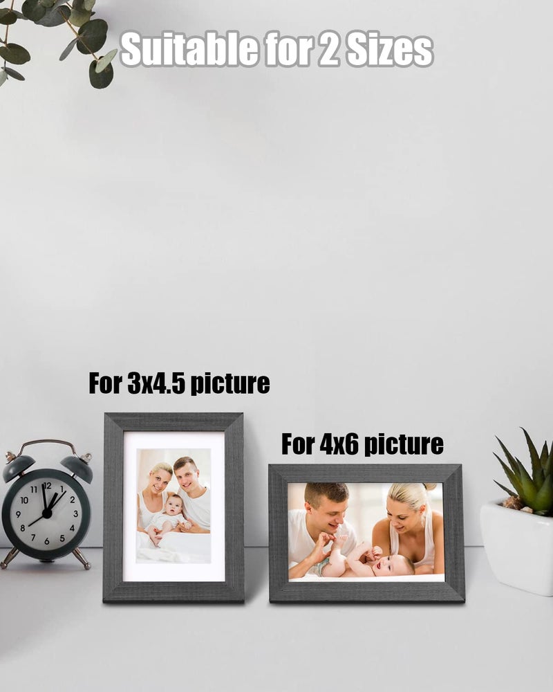 Egofine Egofine 9x12 Picture Frame Made of Solid Wood with Plexiglass  Display Pictures 5x7/6x8 with Mat or 9x12 Without Mat for Tabletop and Wall Mounting  Rustic Black  - Image 4