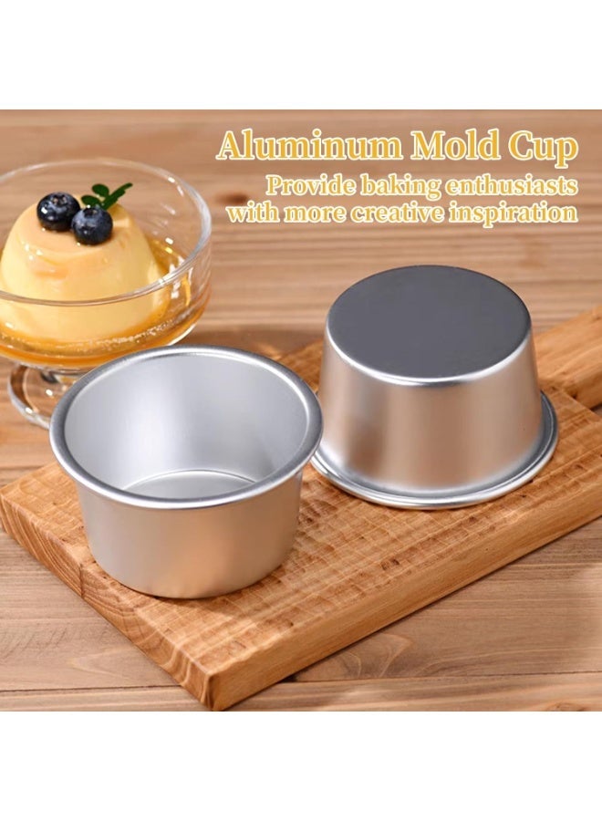 10 Pcs Aluminum Mold Cup, Egg Tart Molds, Individual Molds, Aluminium Pudding Cup, Chocolate Molten Mould, Raspberry Souffle Baking Maker, Brownie Tumbler for Pie, Egg Tart, Cake (2.63"x 1.3") - Image 3