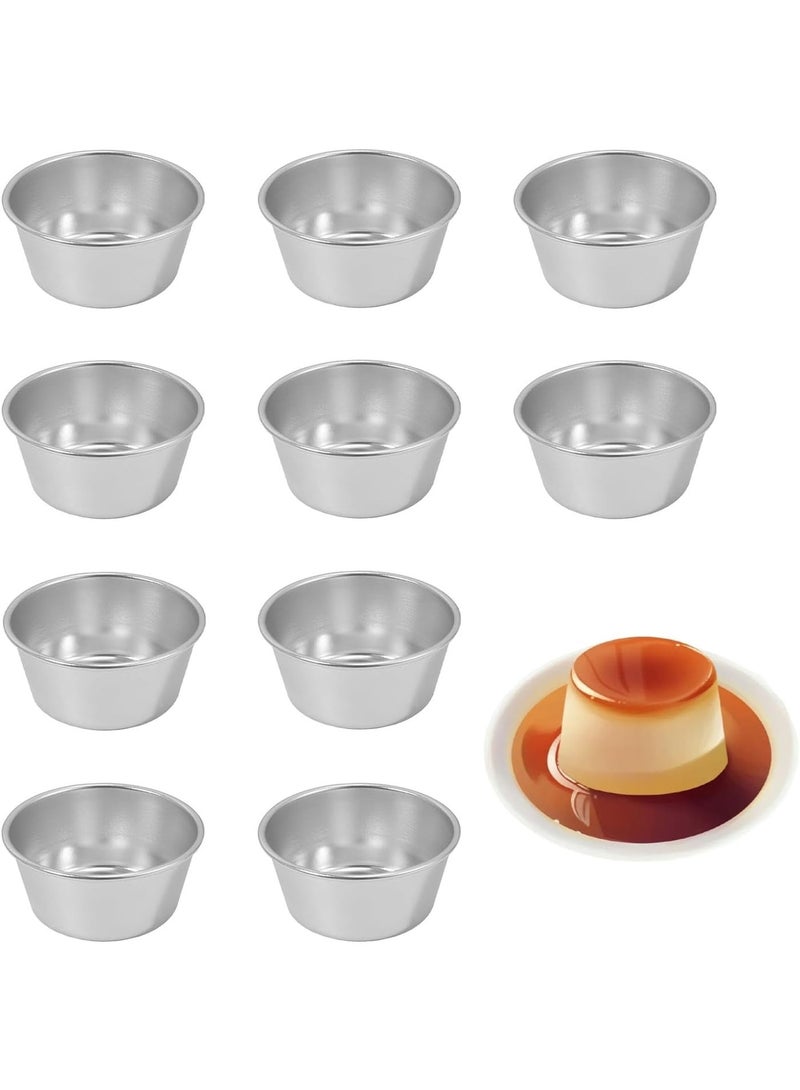10 Pcs Aluminum Mold Cup, Egg Tart Molds, Individual Molds, Aluminium Pudding Cup, Chocolate Molten Mould, Raspberry Souffle Baking Maker, Brownie Tumbler for Pie, Egg Tart, Cake (2.63"x 1.3") - Image 1