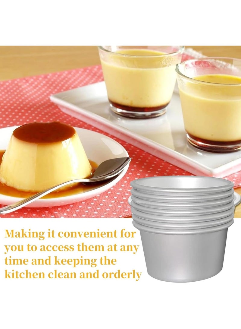 10 Pcs Aluminum Mold Cup, Egg Tart Molds, Individual Molds, Aluminium Pudding Cup, Chocolate Molten Mould, Raspberry Souffle Baking Maker, Brownie Tumbler for Pie, Egg Tart, Cake (2.63"x 1.3") - Image 5