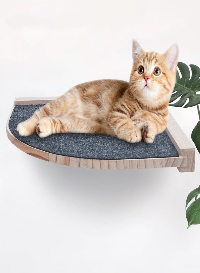 Purife Corner Shelf for Indoor Cat, Cat Wall Corner Perch with 2 Climbing Steps, Wall Mounted Cat Bed, Wall Cat Floating Shelves Cat Wall Furniture Set, Cat Scratching Post - Image 5