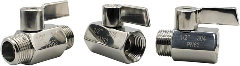 1 4 Inch BSP 304 Stainless Steel Ball Valve Female Male Thread For Water Oil Acid - Image 3