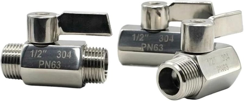 1 4 Inch BSP 304 Stainless Steel Ball Valve Female Male Thread For Water Oil Acid - Image 2