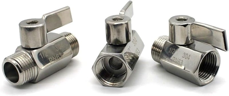 1 4 Inch BSP 304 Stainless Steel Ball Valve Female Male Thread For Water Oil Acid - Image 4