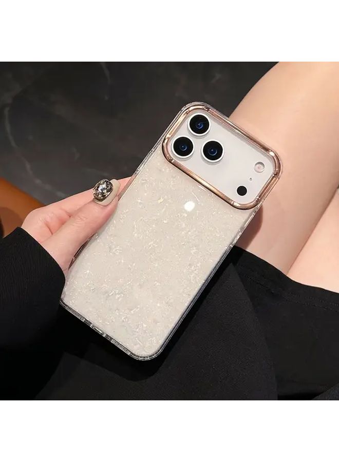 حالة هاتف بإطار مطلي بالكهرباء بقشرة ليزرية لامعة وردية اللون متوافقة مع حماية عدسة iPhone 16 Pro - Image 4