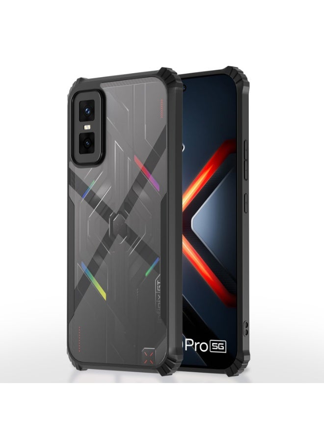 Infinix GT 30 Pro Clear Case Hard PC Back Cover with Shockproof TPU Black Border 360 Degree Impact Resistant non-Yellowing Transparent Cover compatible for Infinix GT 30 Pro 5G  - Image 1