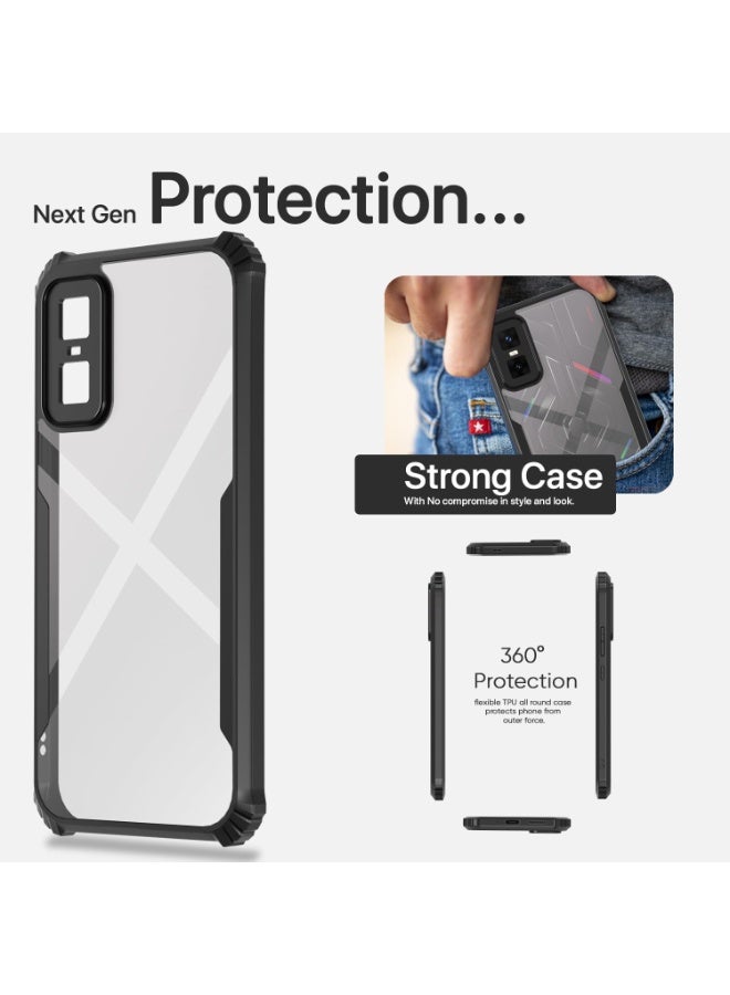 Infinix GT 30 Pro Clear Case Hard PC Back Cover with Shockproof TPU Black Border 360 Degree Impact Resistant non-Yellowing Transparent Cover compatible for Infinix GT 30 Pro 5G  - Image 2