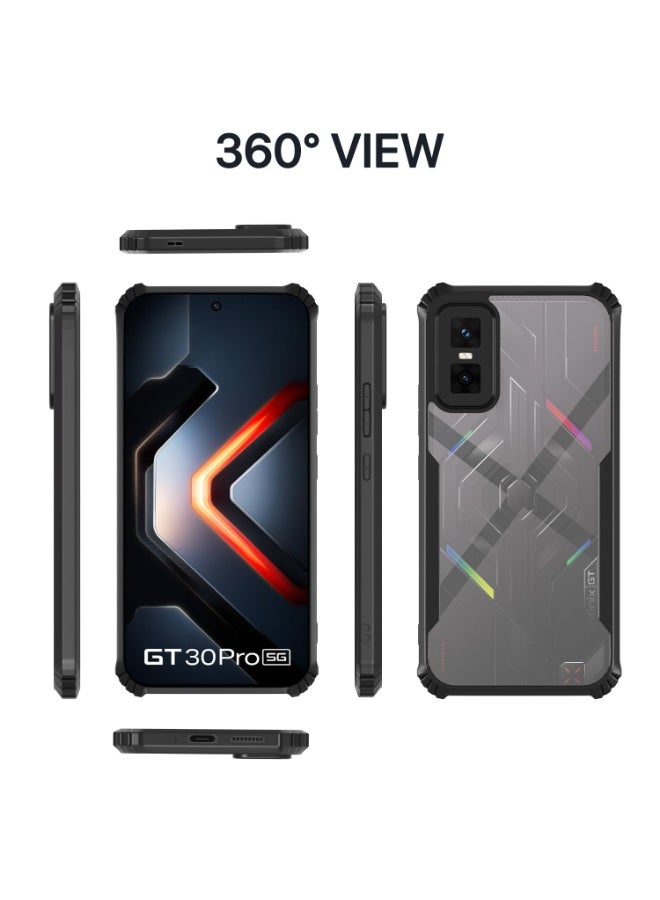 Infinix GT 30 Pro Clear Case Hard PC Back Cover with Shockproof TPU Black Border 360 Degree Impact Resistant non-Yellowing Transparent Cover compatible for Infinix GT 30 Pro 5G  - Image 4