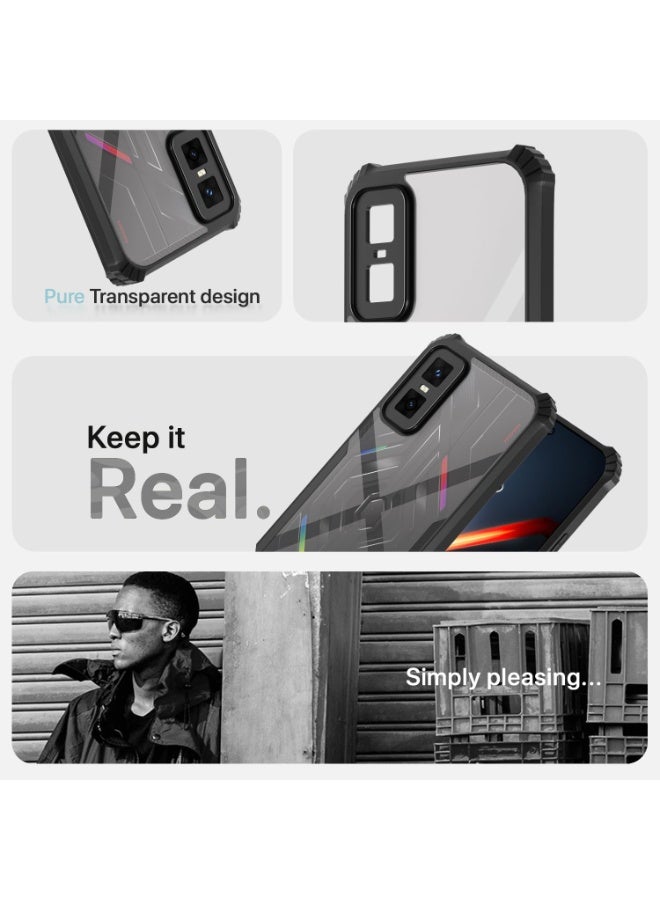 Infinix GT 30 Pro Clear Case Hard PC Back Cover with Shockproof TPU Black Border 360 Degree Impact Resistant non-Yellowing Transparent Cover compatible for Infinix GT 30 Pro 5G  - Image 3