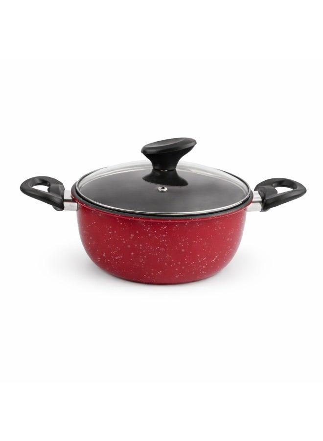 Bister 7-Piece Carbon Steel Cookware Set with Granite Non-Stick Coating, Red - Image 4