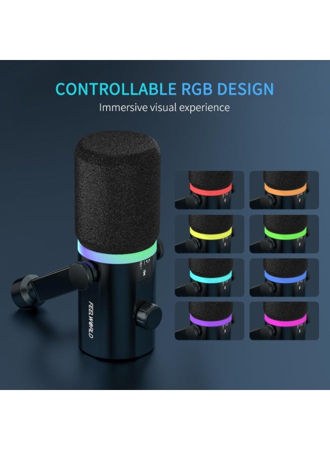 فيل وورلد ميكروفون فيلوورلد PM1 ديناميكي كارديويد XLR USB مع ذراع حامل للتسجيل والبودكاست والبث الصوتي والغناء والألعاب - Image 5