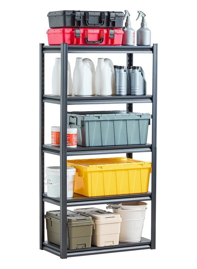 VEVOR 2000LB Storage Shelving Unit Basement Shelving Heavy Duty Adjustable Metal Workshop Shelving Unit 5 Tier 406.4 x 812.8 x 1600.2 mm Heavy Duty Shelving for Kitchen Workshop Basement Warehouse - Image 1