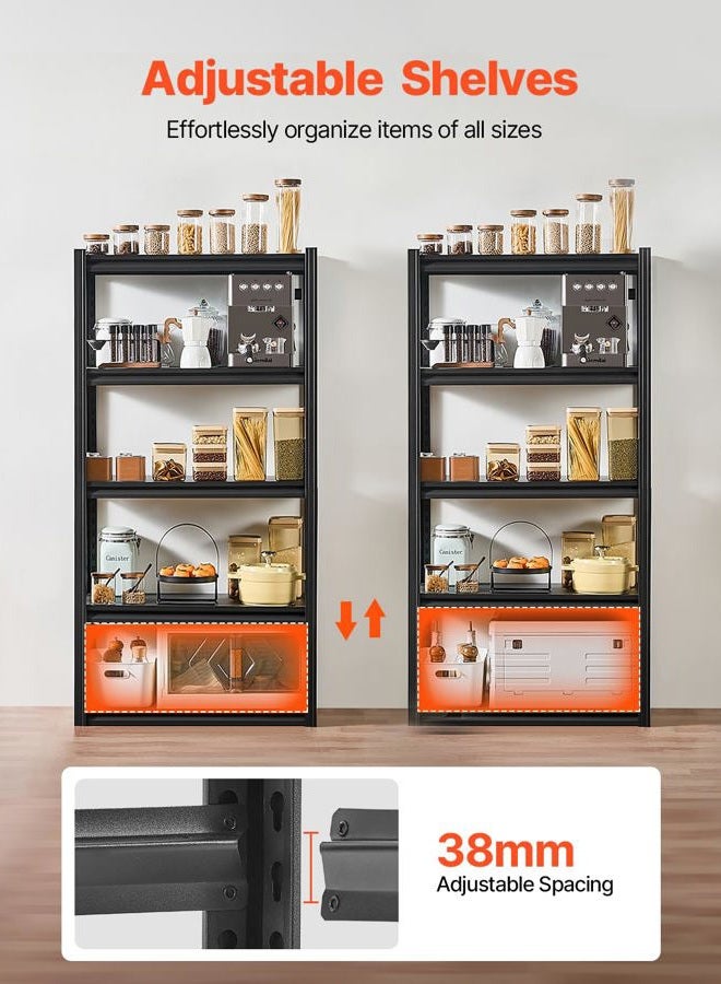 VEVOR 2000LB Storage Shelving Unit Basement Shelving Heavy Duty Adjustable Metal Workshop Shelving Unit 5 Tier 406.4 x 812.8 x 1600.2 mm Heavy Duty Shelving for Kitchen Workshop Basement Warehouse - Image 4