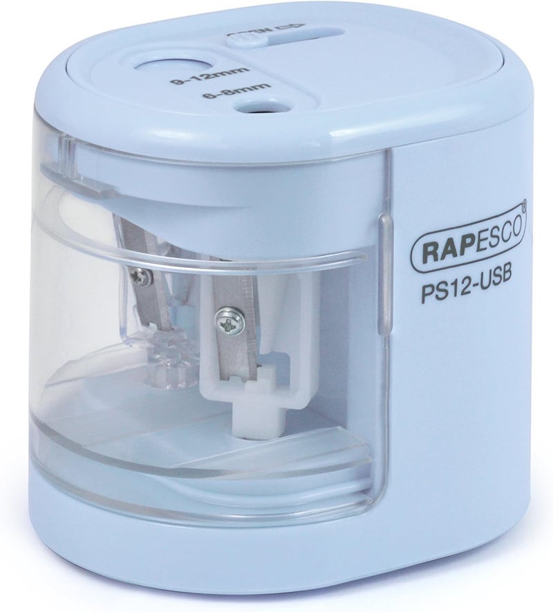 RAPESCO 1447 Automatic Electric USB/Battery Pencil Sharpener, Power Blue - Image 3