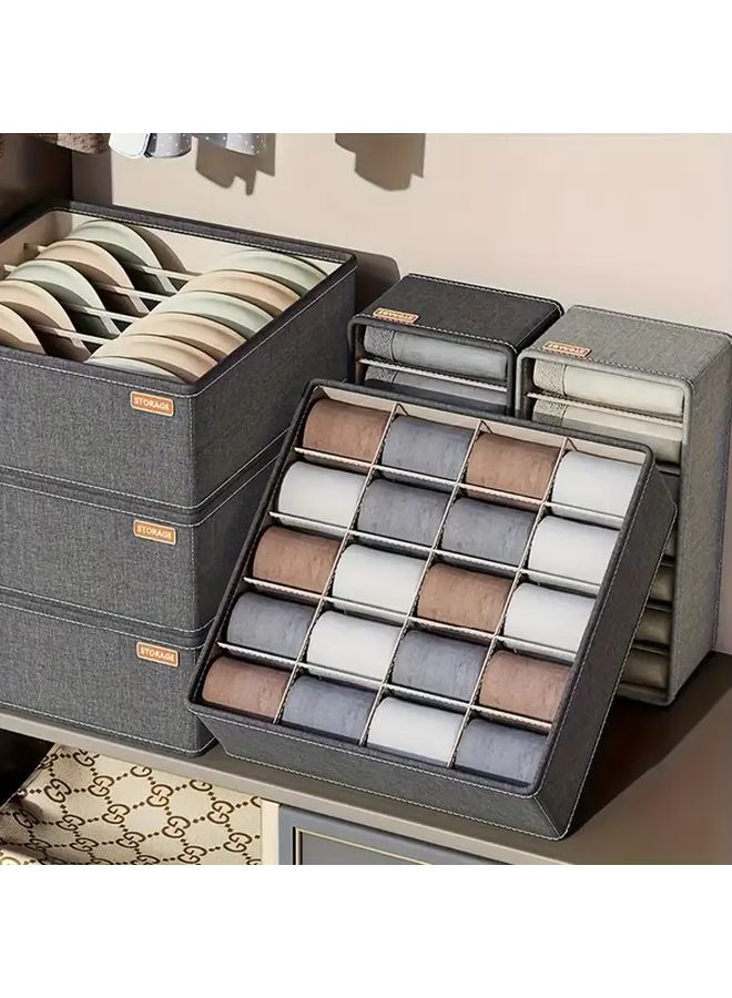 Foldable Underwear Organizer With 20 Grids For Socks Bras Storage Durable Mesh Fabric - Image 2