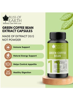 BLISS OF EARTH Green Coffee Extract Capsules & Maca Root Extract Supplement Capsules 500mg 60 Veg Capsules For Pre Workout Energy Stamina & Endurance  - Image 3