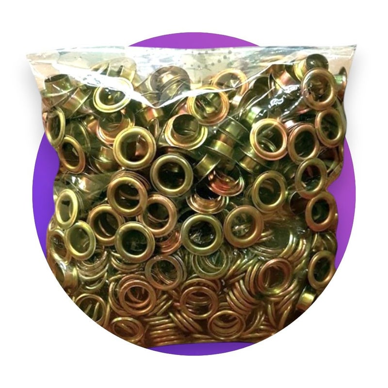 500 Pcs Metal Grommets 19mm Outer Diameter 12mm Inner Diameter Metal Ring for Leather Goods Shoes Grommet Eyelets for Shoes Clothes Handbag Fabric Curtains - Image 1