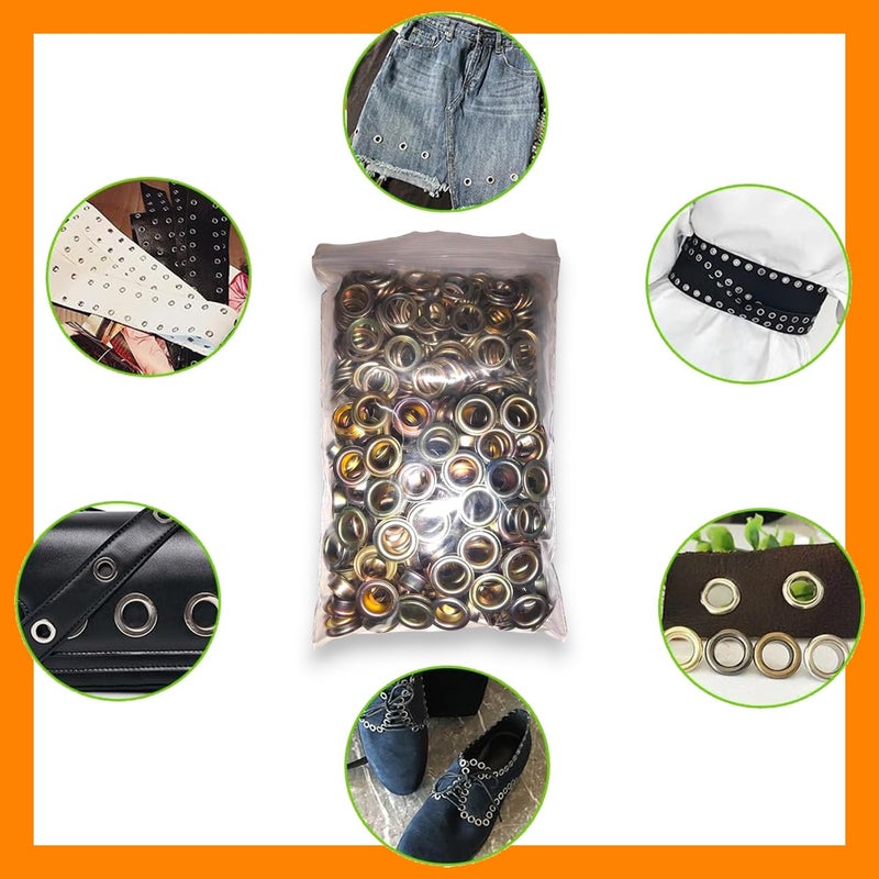 500 Pcs Metal Grommets 19mm Outer Diameter 12mm Inner Diameter Metal Ring for Leather Goods Shoes Grommet Eyelets for Shoes Clothes Handbag Fabric Curtains - Image 3