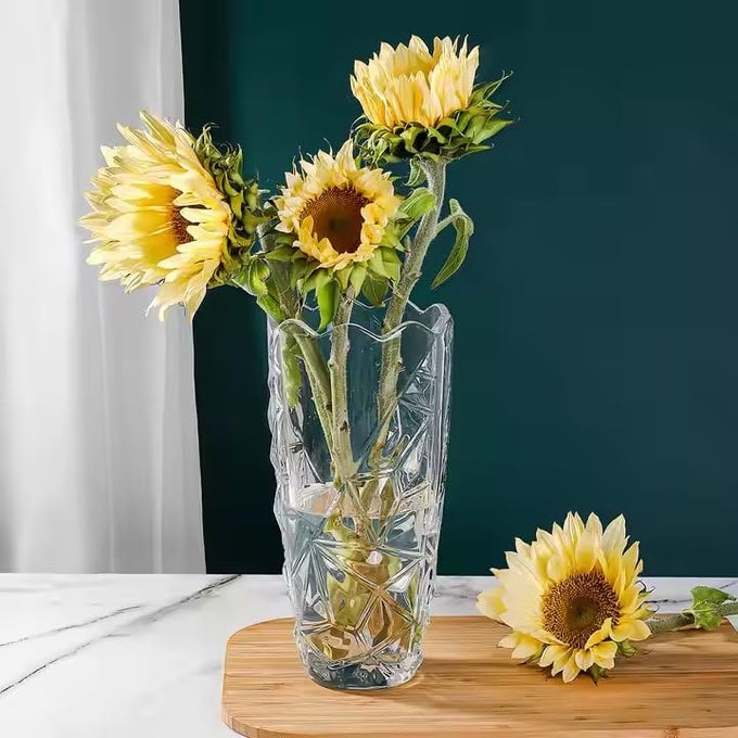GLASS FLOWER VASE BULK PLANT VASES1 PACK MODERN FLOWER VASES FOR HOME DCOR MODERN DECORATIVE FLOWER VASES FOR HOME DECOR CENTERPIECE LIVING ROOM OFFICE WEDDING OR GIFTS