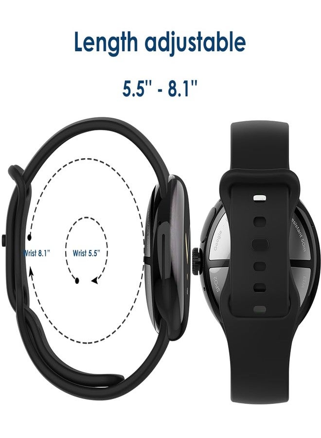 Simpeak 4-Pack Soft Silicone Sport Band Compatible with Google Pixel Watch 4 3 41mm/Pixel Watch 2 1, Wristband Straps for Women Men Replacement for Google SmartWatch 4/3 41mm, Small 5.5"-8.1" - Image 5