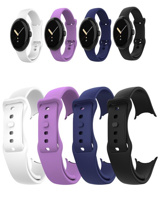 Simpeak 4-Pack Soft Silicone Sport Band Compatible with Google Pixel Watch 4 3 41mm/Pixel Watch 2 1, Wristband Straps for Women Men Replacement for Google SmartWatch 4/3 41mm, Small 5.5"-8.1" - Image 2
