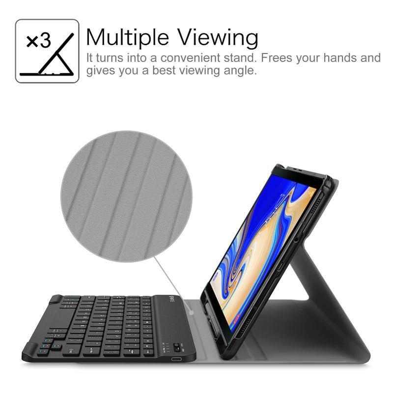 FINTIE Keyboard Case for Samsung Galaxy Tab S4 10.5 2018 Model SM-T830/T835/T837, Slim Shell Lightweight Stand Cover with Detachable Wireless Bluetooth Keyboard, Black - Image 5