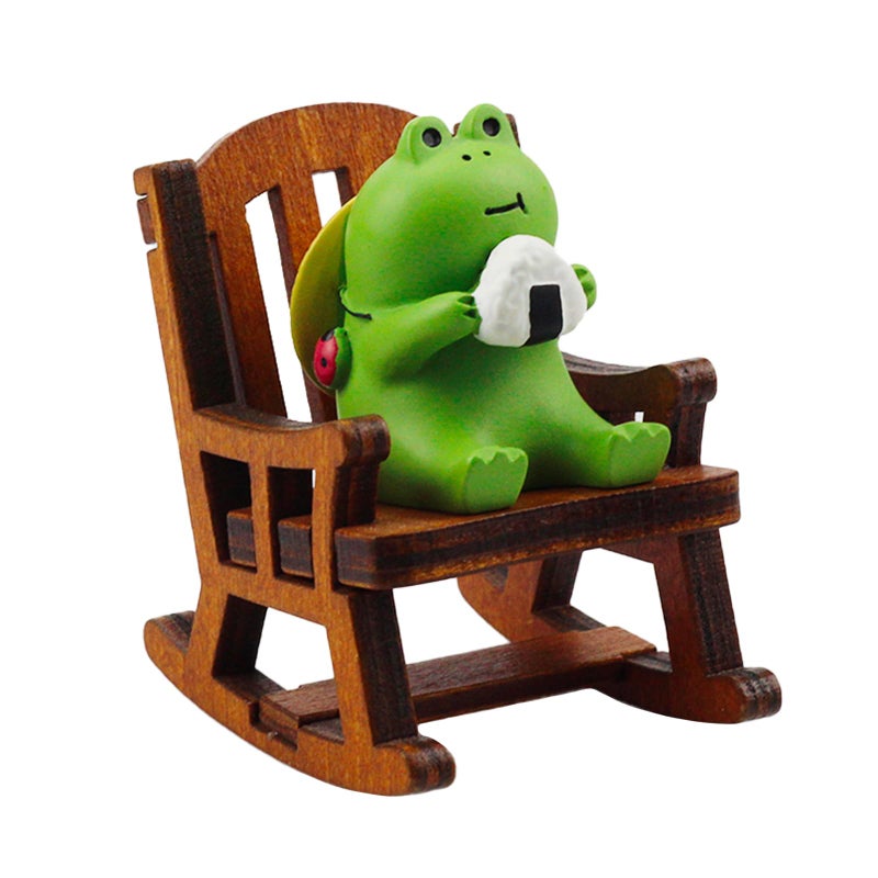 Refintural Miniature Frog Figurines Statue Cute Frog Sculpture for Outdoor Fairy Garden and Desk Decorations Adorable Frog Figurine Statue Decor for Plant Shelf Desk Office BedroomChair - Image 2