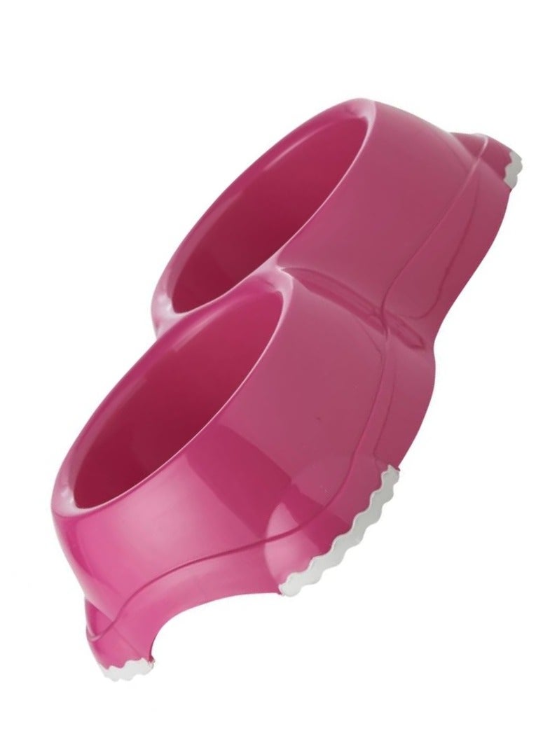 Moderna Smarty Double Bowl for Pets,Food & Water Dish | Compact & Durable | Pink | 2 x 330ML - Image 2