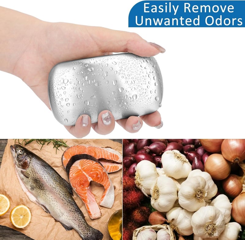 HOOPLE Stainless Steel Soap Bar Odor Remover, Metal Odor Eliminator for Hands, Kitchen & Outdoor Use, Steel Soap Bar Removes Garlic, Onion, Fish Odors, Dishwasher Safe - Image 3