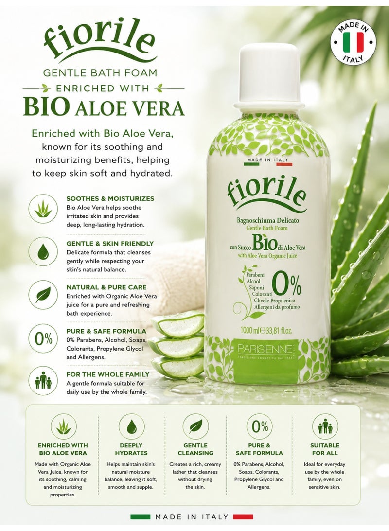Fiorile Bath Foam Bio Aloe Vera 1000ML | Nourishing & Moisturizing Bath Foam | Maintain Soft & Smooth Skin | Daily Use Body Cleanser - Image 2