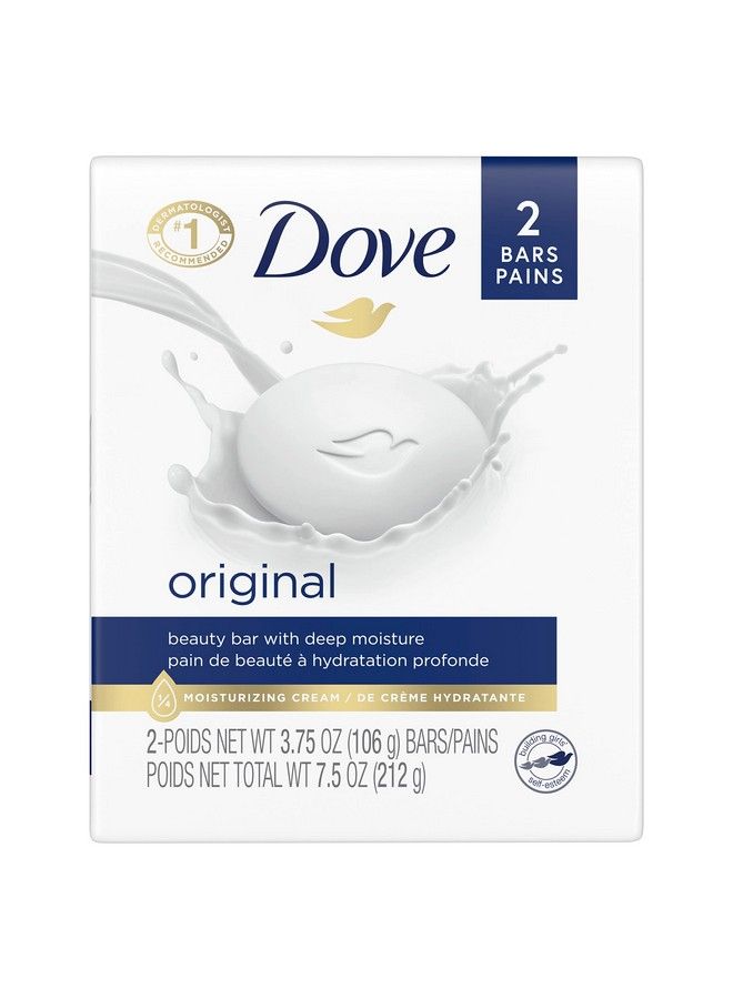 Dove بار الجمال منظف لطيف للبشرة مرطب للعناية بالبشرة الناعمة الأصلية مصنوع من 14 كريم مرطب 3.75 أونصة عبوة من 12 بار - Image 1