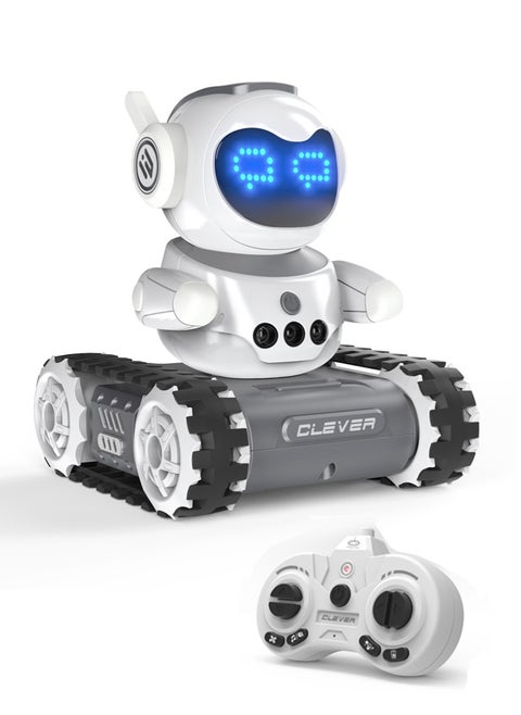 Robot Toy- Rechargeable RC Kids Robots Emo Robot with Lights Music Intercom and Programming Functions
