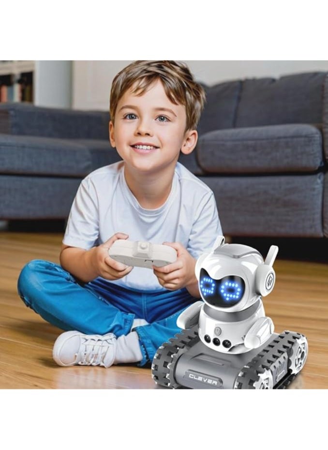 Robot Toy- Rechargeable RC Kids Robots Emo Robot with Lights Music Intercom and Programming Functions